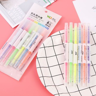 3/6 Bút dạ quang hai đầu dễ thương