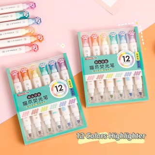 Set 6 bút dạ quang 12 màu dễ thương