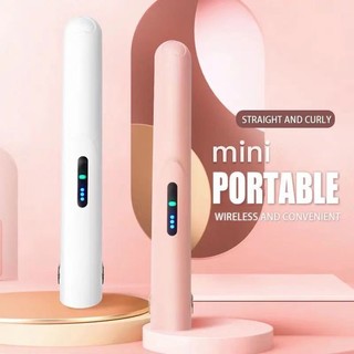  Mini Sạc Không Dây Di Động USB Nẹp Uốn Thẳng 2 Trong 1 Đa Năng Có Sẵn Máy Kéo Tóc Nhỏ 