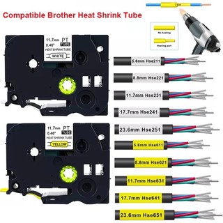 Băng keo ống co nhiệt 5.8 / 8.8 / 11.7mm Tương thích với băng Brother hse hse231 hse211 hse221 hse241 hse251 hse631 hse621 hse611 hse651 hse-231 Băng cho máy in nhãn Brother P-Touch