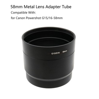 Bộ chuyển đổi ống kính kim loại 58mm Bộ chuyển đổi ống kính ống kính thay thế cho Canon Powershot G15 / G16 LC8347