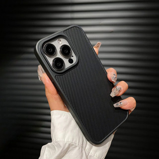 【Hight quality/Matte acrylic hard case/Carbon fiber texture/Black】ốp lưng compatible for iPhone 13 14 15 pro max case