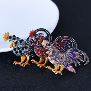 Châu Âu Mỹ Vintage Tinh Tế Gà Trống Thổ Cẩm Trang Sức Động Vật Pin Xòe Quần Áo Phụ Kiện MINGSITE