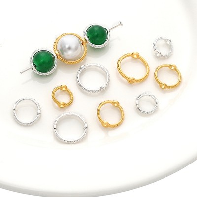 Beadia 30 Cái / túi Hợp Kim Màu Giữ Bộ Hạt Ren Có Vòng Hạt Cho DIY Trang Sức Làm Phụ Kiện