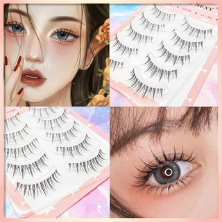 Mi tự nhiên mi giả ACE Of Sexy hộp 5 cặp mềm mại, 5 cặp lông mi giả ACE cong tự nhiên mềm mại không nặng mắt
