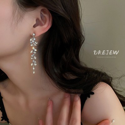 DREJEW Bạc 925 Đính Kim Cương Ngọc Trai Hình Học Tua Rua Bông Tai Âu Mỹ Phóng Đại Tính Khí Cao Cấp Bông Tai Hợp Thời Trang Cho Nữ Không Dị Ứng