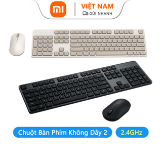 Bộ bàn phím chuột không dây Xiaomi 2, Hộp số không dây 2.4G, Kích thước đầy đủ 104 phím, Đèn và di động cho máy tính xách tay