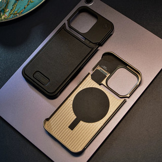 【Metal+Leather Aromatic Hard case/Brown】ốp lưng compatible for iPhone 13 14 15 pro max case