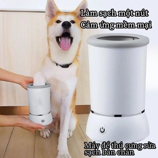 Máy rửa chân thông minh tự động sạc usb bọt rửa chân chó mèo cho thú cưng