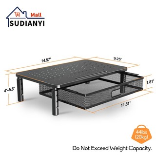 Giá đỡ màn hình máy tính, giá đỡ laptop - có ngăn kéo, tiện dụng, điều chỉnh độ cao 3 mức