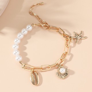 Gmai Shell Sao Biển Ngọc Trai Đi Biển Vòng Tay Nữ Thời Trang Dây Đeo Tay Quà Tặng Trang Sức