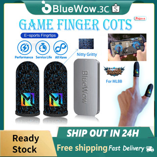Bluewow New Custom Pro + +  Găng tay ngón tay trò chơi Thích hợp cho trò chơi di động PUBG MLBB Dòng Gradient đầy màu sắc Găng tay ngón tay cái chống mồ hôi 86-pin