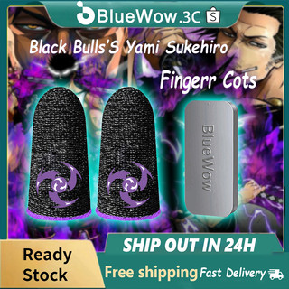 Bluewow Găng tay chơi game bằng sợi bạc Yami Sukehiro Purple Edge Độ nhạy cao Thích hợp cho Găng tay ngón tay MBLL Free Fire