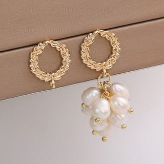 Bông tai tai lúa mì Bông tai mạ vàng 18k Bông tai thời trang