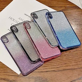 Dành Cho iPhone X XR XS MAX 7 8 Plus 6 6S SE 2020 Mạ Chrome Cản Khung Bling Sáng Bóng Chuyển Màu Miếng Dán Trong Suốt Mềm TPU