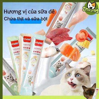 PetPals 5 cây gậy Súp thưởng cho mèo hợp cho mèo con pate mèo Súp thưởng cho mèo thanh cat food đồ ăn nhẹ mèo sữa dê dải dinh dưỡng thịt dải dinh dưỡng thức ăn cho mèo giàu dinh dưỡng siêu ngon thú cưng HHMPS0031