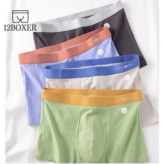 12BOXER Quần short nam thoáng khí Quần lót lụa mỏng Quần lót Boxer Kháng khuẩn Quần lót cỡ lớn