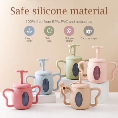 Cốc học tập chống rơi cho bé Cốc hấp thụ nước cho bé Cốc đựng thức ăn bổ sung cho bé