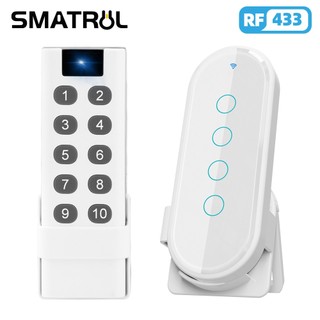 Công tắc thông minh SMATRUL 433 MHz 10/4 nút EV1527 phát RF điều khiển từ xa không dây 8 phím công suất cao có nắp đẩy