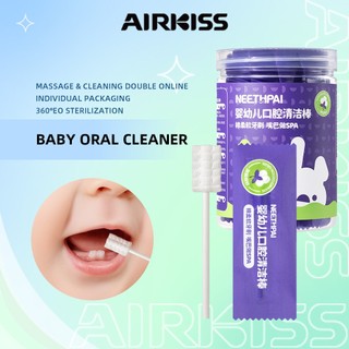 Airkiss Baby Cotton Swab Miệng Lưỡi Cleaner Dụng Cụ Làm Sạch Răng Miệng Cho Bé Cotton Swab Miệng Lưỡi Cleaner 30 Chiếc