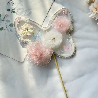  Quạt Dmo Cổ Điển Nhân Tạo Hoa Bướm Quạt Cô Dâu Quạt Cưới Ảnh Quạt Cổ Dài Tay Hanfu Handmade Nhảy Múa Chụp Ảnh Tất Cả Trận Đấu Nhóm Quạt 