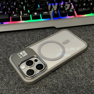 [Cập nhật / Vỏ cứng trong suốt acrylic khung kim loại / Cam] tương thích cho iPhone 11 13 14 15 16 17 pro max