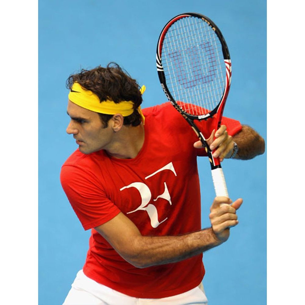 Uniqlo Federer Bộ đồ quần vợt nam tay ngắn thi đấu Bộ đồ tập luyện Quần vợt cổ tròn Áo thun