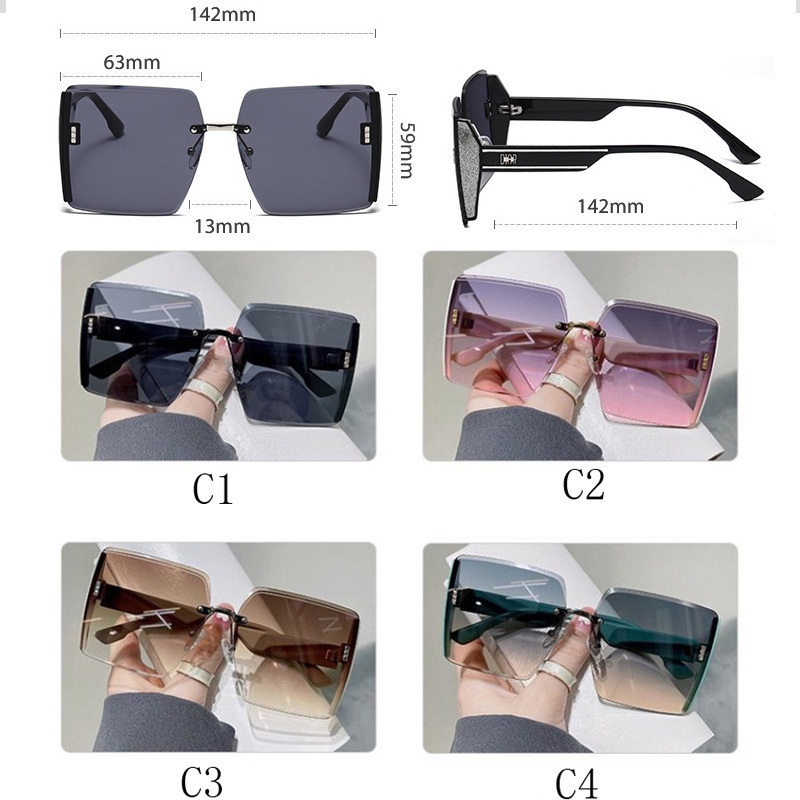 Kính Mát Gọng Vuông Lớn Chống Tia UV Thời Trang Cho Nam Nữ