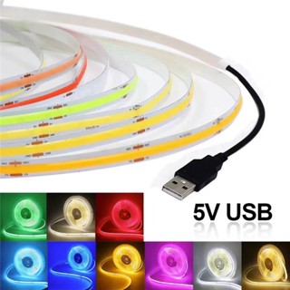Angelila DC 5V USB COB LED Strip Light 320Leds / M Trắng Ấm / Trắng Thiên Nhiên / Trắng Nguyên Chất / Đỏ / Xanh / Xanh Dương / Hồng / Vàng / Xanh Băng Linh Hoạt Dây Ruy Băng Đèn Ngủ Tivi Đèn Nền Phòng Dải LED