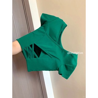 Ethelgirl Thời Trang Hàn Quốc Phong Cách Ba Lê Chéo Lưng Áo Thun Nữ Quần Áo Slim Top