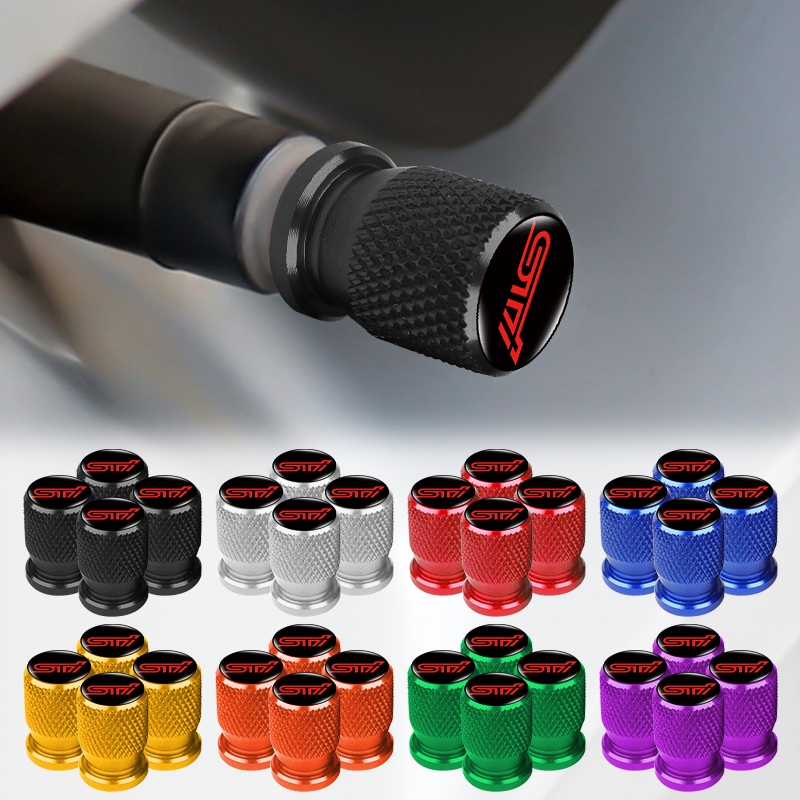 4 Cao Cấp Kim Loại Ren Lốp Xe Ô Tô Nắp Không Khí 3D Logo Ô Tô Van Chống Bụi Nắp Cho Subaru XV Legacy