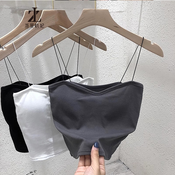 ZHELIHANGFEI Áo yếm nhỏ bên trong dây đeo vai mỏng, áo khoác ngoài đầu xuân cho nữ, dây treo gợi cảm màu trắng, miếng đệm ngực, áo ống | BigBuy360 - bigbuy360.vn