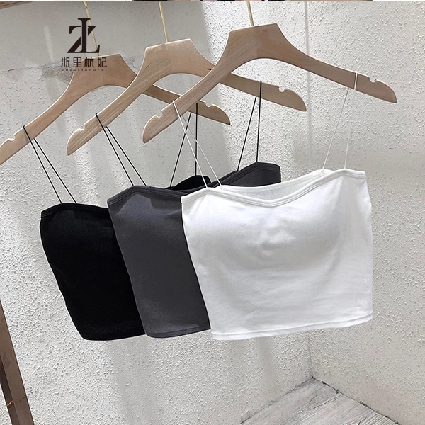 ZHELIHANGFEI Áo yếm nhỏ bên trong dây đeo vai mỏng, áo khoác ngoài đầu xuân cho nữ, dây treo gợi cảm màu trắng, miếng đệm ngực, áo ống | BigBuy360 - bigbuy360.vn