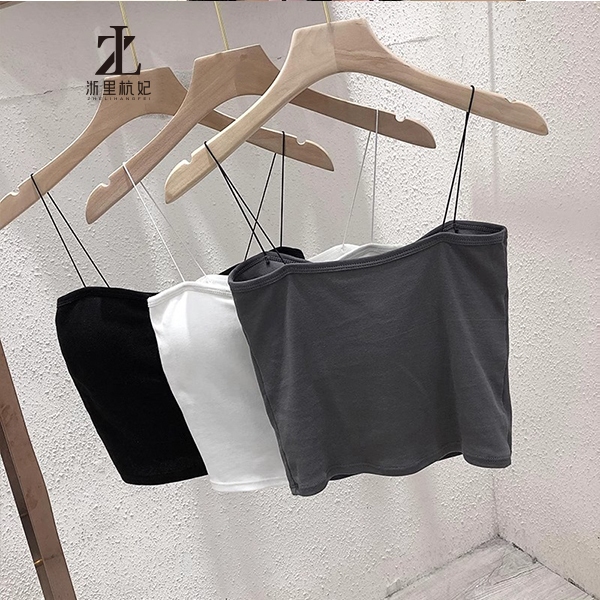 ZHELIHANGFEI Áo yếm nhỏ bên trong dây đeo vai mỏng, áo khoác ngoài đầu xuân cho nữ, dây treo gợi cảm màu trắng, miếng đệm ngực, áo ống | BigBuy360 - bigbuy360.vn