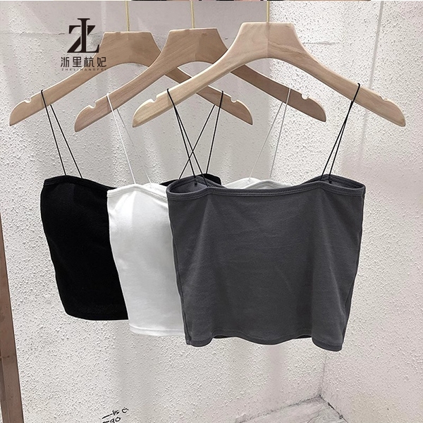 ZHELIHANGFEI Áo yếm nhỏ bên trong dây đeo vai mỏng, áo khoác ngoài đầu xuân cho nữ, dây treo gợi cảm màu trắng, miếng đệm ngực, áo ống | BigBuy360 - bigbuy360.vn