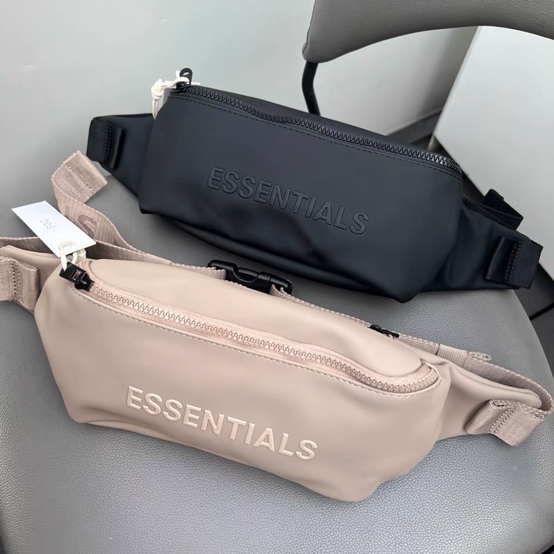 FEAR OF GOD Trendy ESSENTIALS Street Couple Chest Bag Personalized Trendy Brand PU Oblique Hanging B