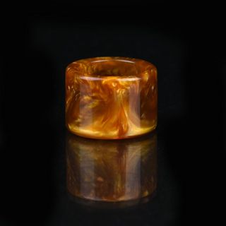 Nhẫn ngón tay cái liễu biển vàng tự nhiên Vòng ngón tay cái san hô đen Vòng ngọc pha lê Thời trang