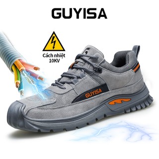 Guyisa Giày an toàn nam giày công sở thợ điện mũi nhựa chống va đập và chống đâm thoải mái và chống mài mòn CN size 37-45 0255kv
