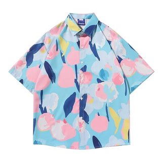 Áo Sơ Mi Nam Biển Cát Đi Biển In Hình Hoạt Hình Vogue Cá Tính Rộng Phù Hợp Với Mùa Hè Thích Hợp Cho Cả Nam Nữ Tay Ngắn