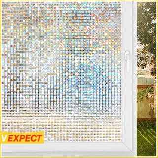 Miếng dán cửa kính màu cầu vồng họa tiết mosaic 3d