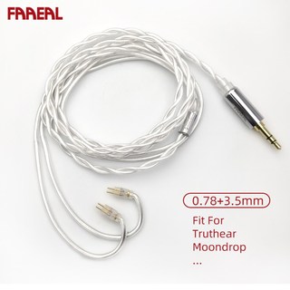 Cáp nâng cấp tai nghe FAAEAL Litz 5N OCC Dây mạ bạc bằng đồng pha lê đơn 2Pin / QDC Dây thay thế 3,5 / 4,4mm cho tai nghe KZ Moondrop Truther
