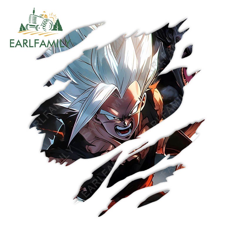 Earlfamily 13cm Dragon Ball Anime Xé Xe Miếng Dán RV Camper Chống Nước Sáng Tạo Decal Graffiti Chống Trầy Xước Bảo Vệ Cửa Ô Tô Thời Trang