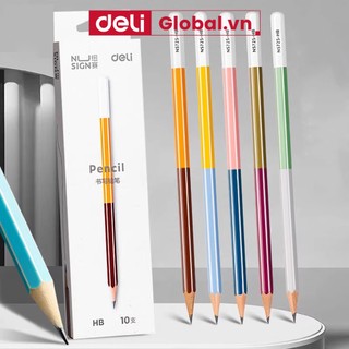 Deli Nusign10 CÁI 2B / HB Bộ bút chì than chì Hộp bút chì vẽ văn phòng nghệ thuật