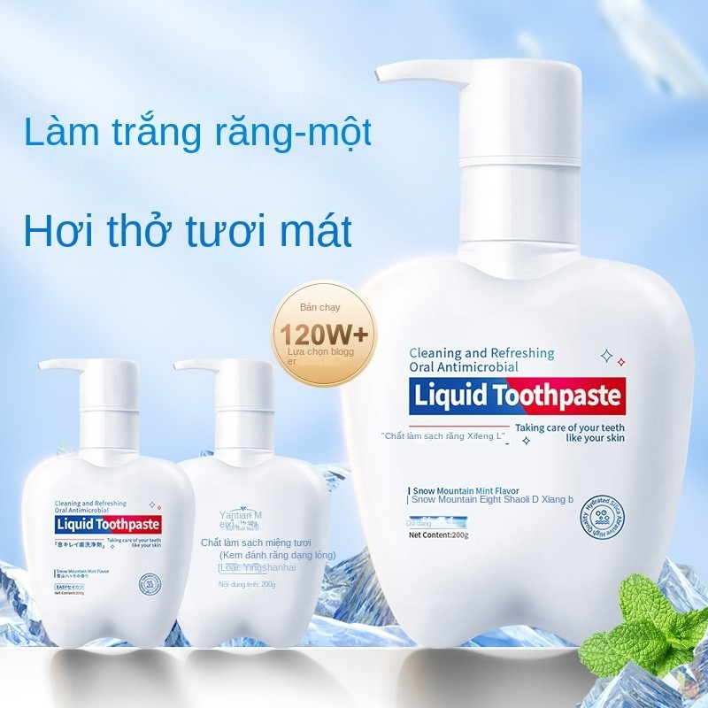 kem đánh răng liquid Toothpaste Giúp Răng Trắng Sáng, Loại Bỏ Ố Vàng,  Men Răng Hương Bạc Hà Thơm  200g