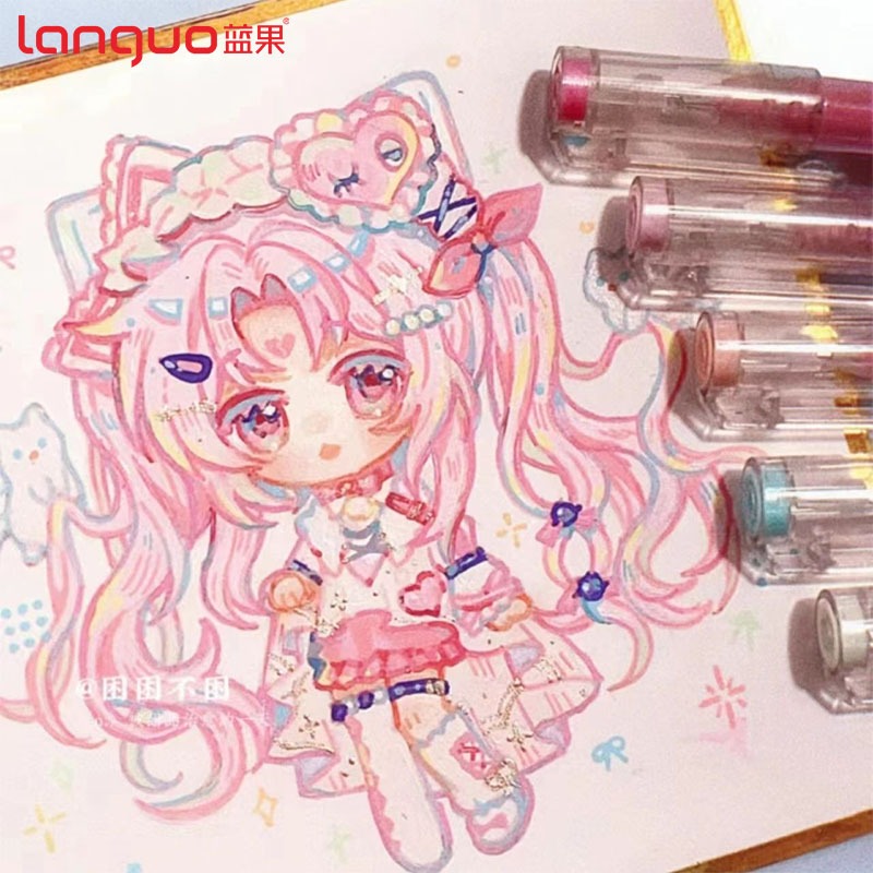 Languo 117 màu bút gel morandi xanh biển muối mực bút gel cho học sinh