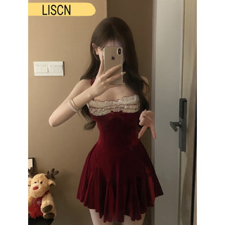 LISCN Chic váy nữ Đầm Body Cho thời váy hàn quốc INS Phong cách Dễ thương WCS23C058E 49Z231206