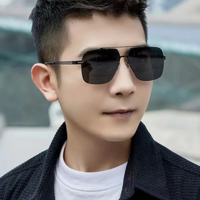Kính râm GUCCI 2024 Phong cách mới Nam Nữ Kính râm cặp đôi Kính râm đa giác Màu xám đậm 1287