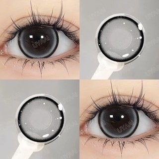 【Mới】Uyaai 2 chiếc Ống kính tiếp xúc màu ngọc trai Ống kính màu xám đeo hàng ngày Ống kính mắt học sinh 14,5mm mắt to