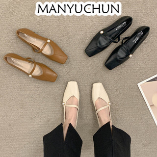 MANYUCHUN Giày Búp Bê Da Cao Cấp Phong Cách Pháp Thanh Lịch Dành Cho Nữ da mềm Sal thời trang công sở đẹp cao cấp Đế linh hoạt Kiểu dáng độc đáo Độc đáo Thanh lịch FBL2410HY0 4Z240122