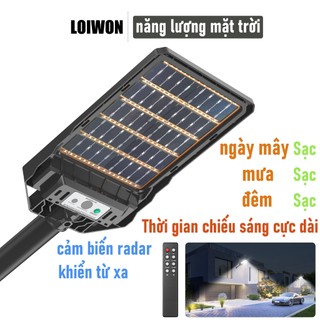 Đèn năng lượng mặt trời, bảng điều khiển năng lượng mặt trời hai mặt và cảm biến chuyển động có điều khiển từ xa